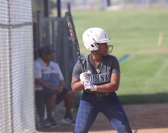 Aquinas softball Jaeya Butler profile by John Murphy 4-21-23042020233594